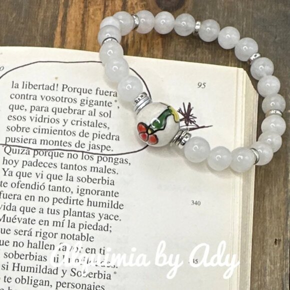 Alquimia Jewelry - beaded bracelet bohemian white jade
